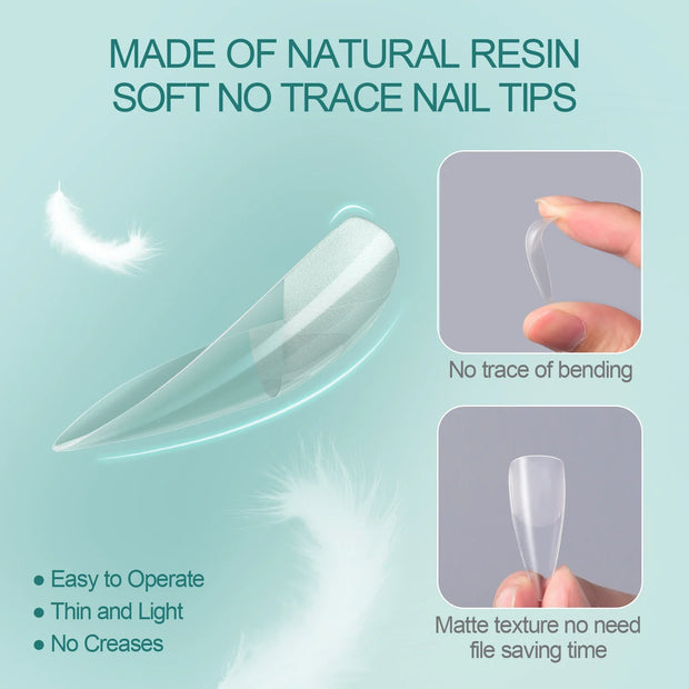 Nailpop Medium Short Shape Almond/Square/Soft Gel Nail Tips