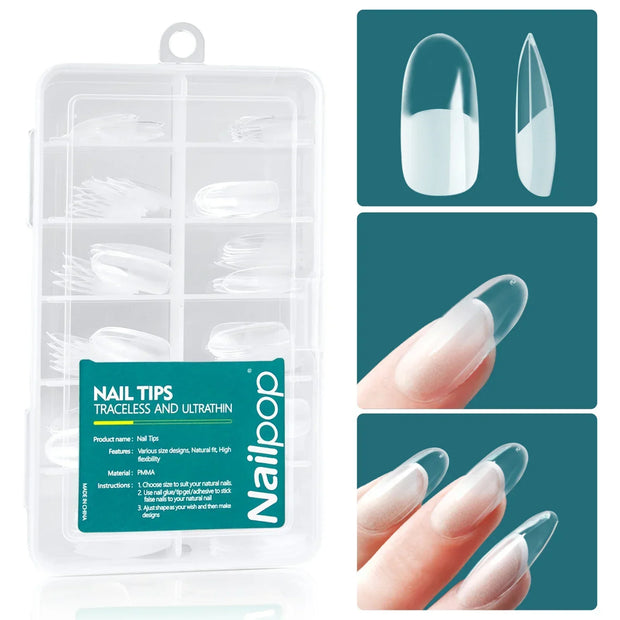 Nailpop Medium Short Shape Almond/Square/Soft Gel Nail Tips